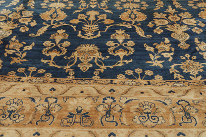 9 x 12 - Navy Blue Antique Persian Kerman Rug - 73375