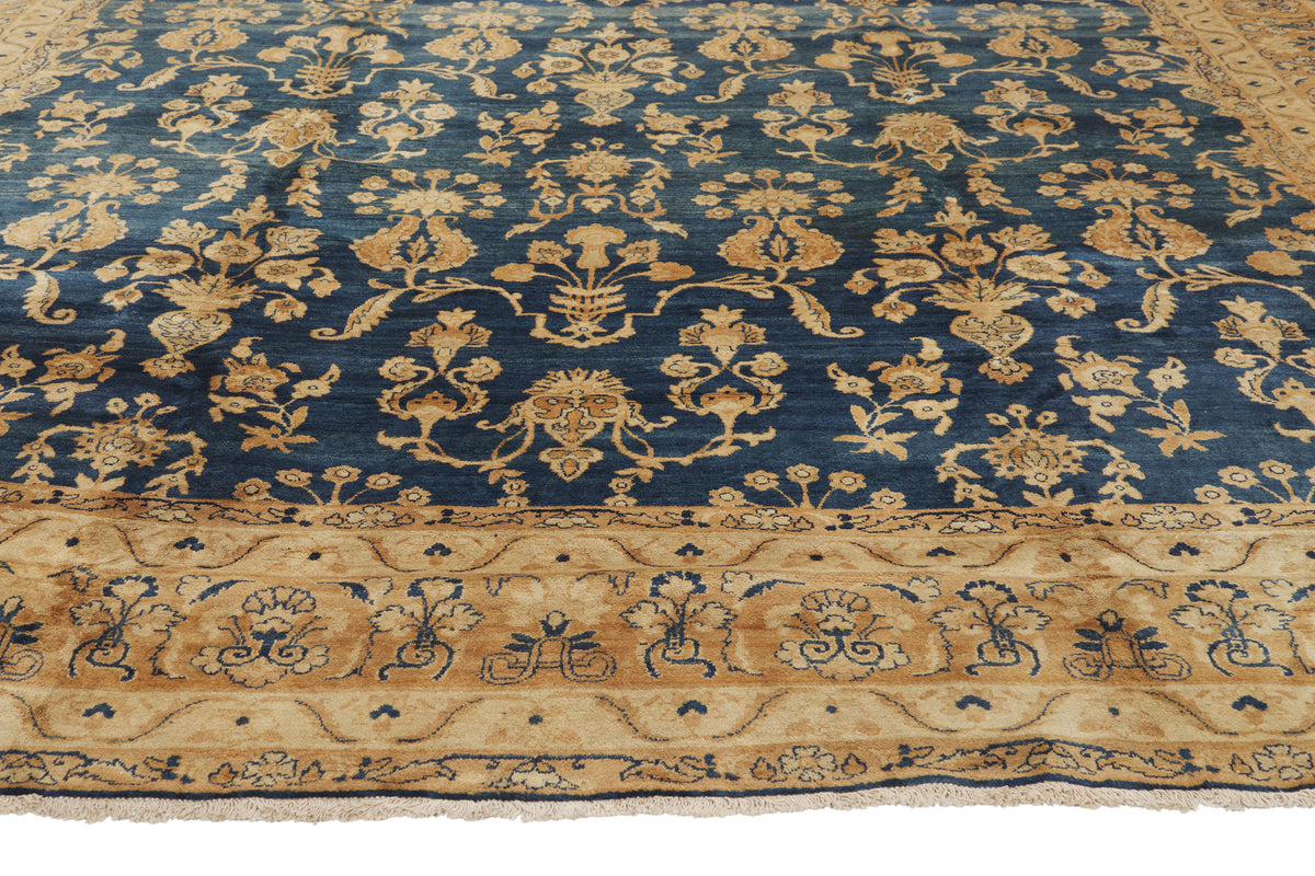 9 x 12 - Navy Blue Antique Persian Kerman Rug - 73375