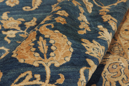 9 x 12 - Navy Blue Antique Persian Kerman Rug - 73375