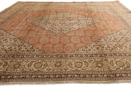 10 x 12 - Brown Antique Persian Tabriz Rug - 73538