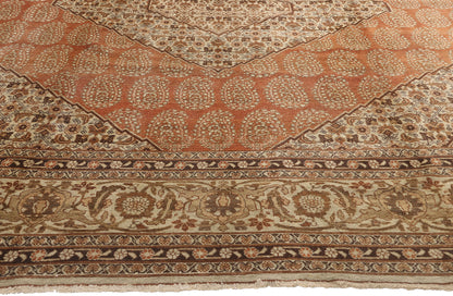 10 x 12 - Brown Antique Persian Tabriz Rug - 73538