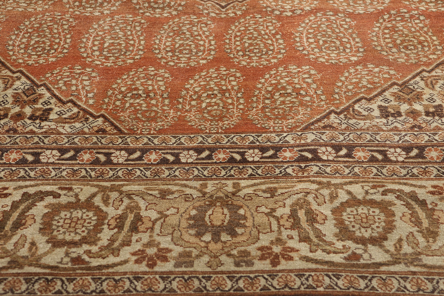 10 x 12 - Brown Antique Persian Tabriz Rug - 73538