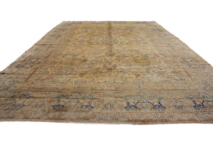 12 x 18 - Beige Antique Persian Kerman Rug - 73654