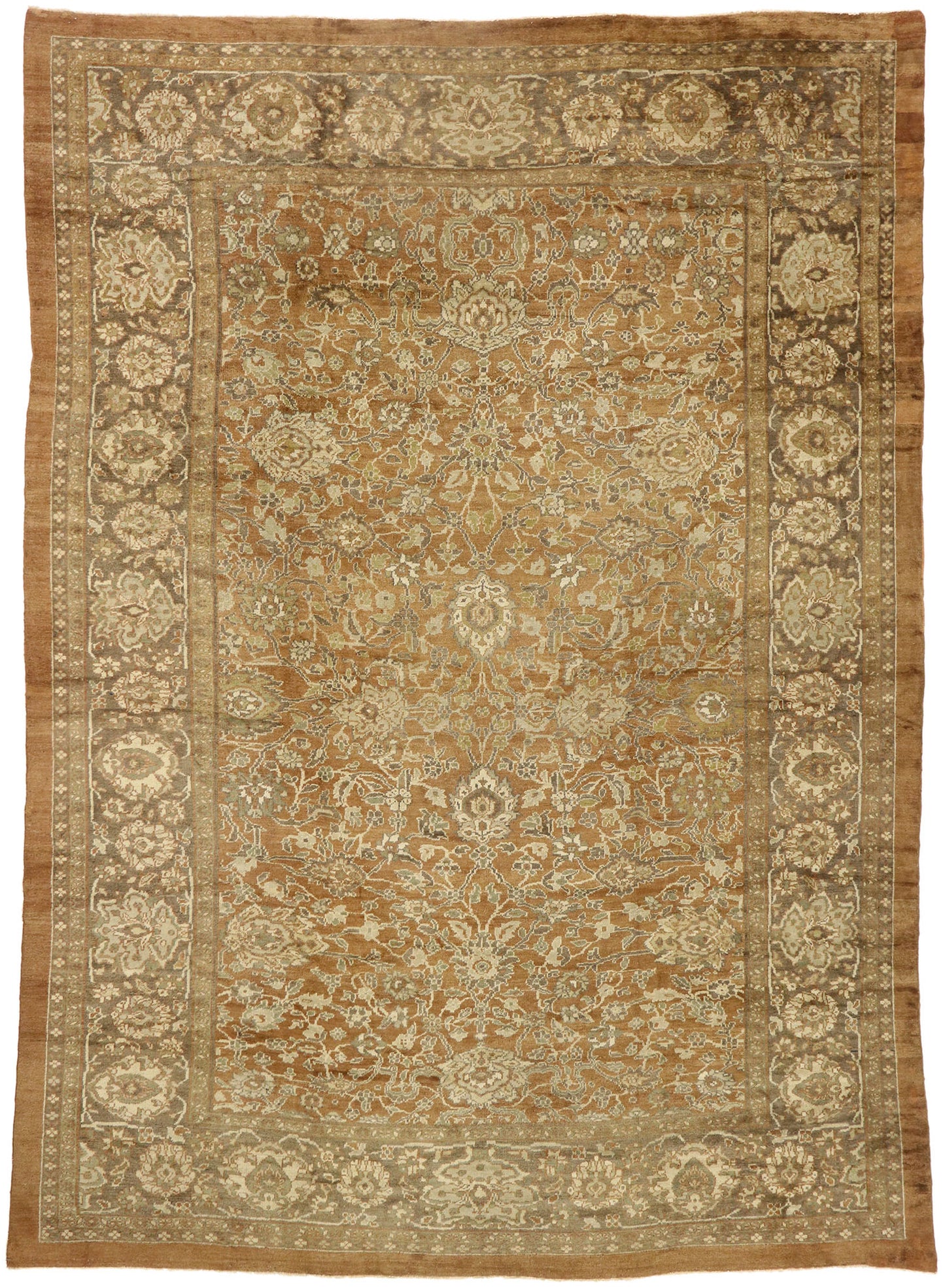 12 x 16 - Brown Antique Persian Sultanabad Rug - 73681