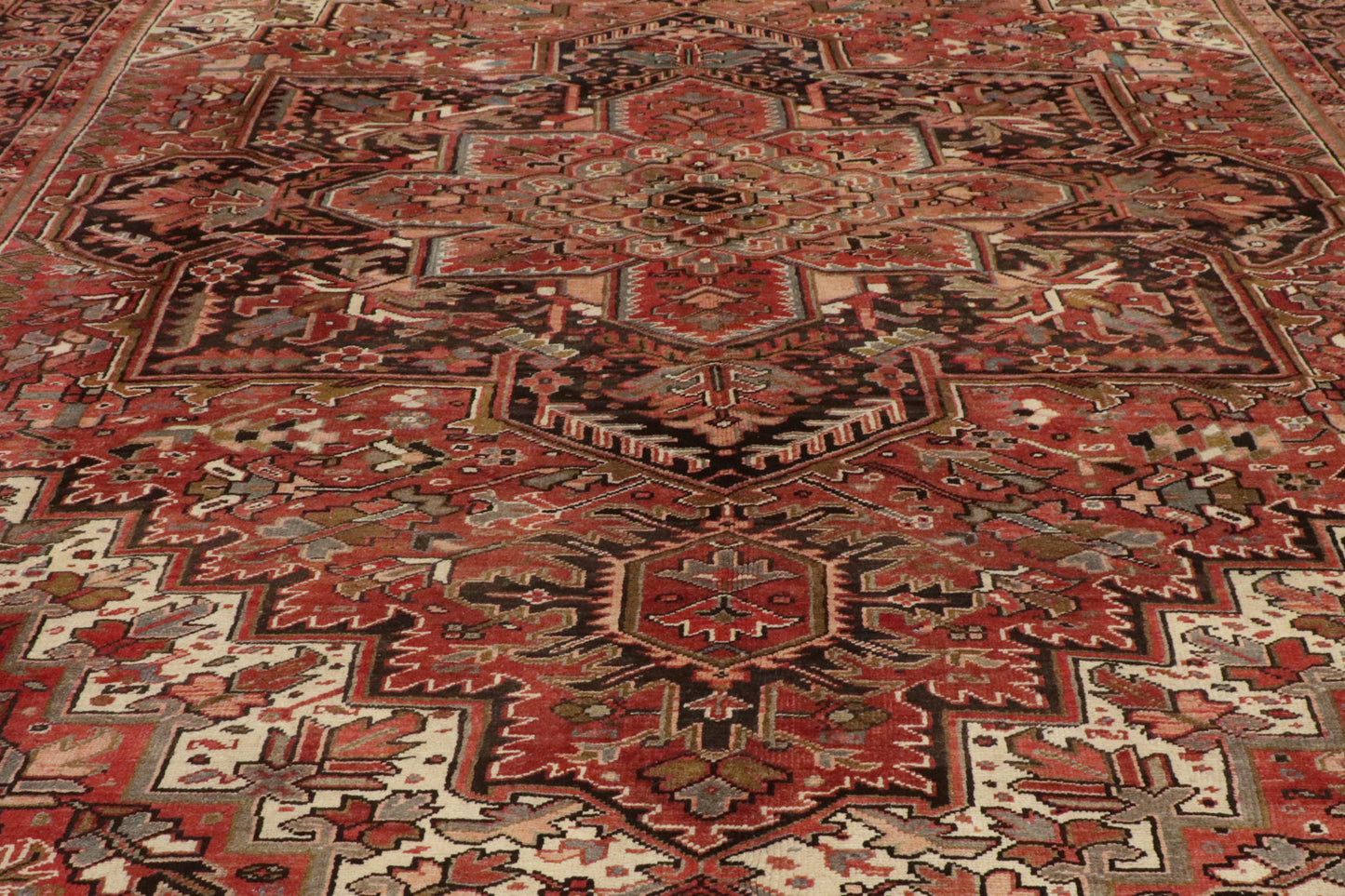 10 x 13 - Rust Vintage Persian Heriz Rug - 73720