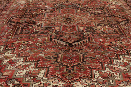 10 x 13 - Rust Vintage Persian Heriz Rug - 73720