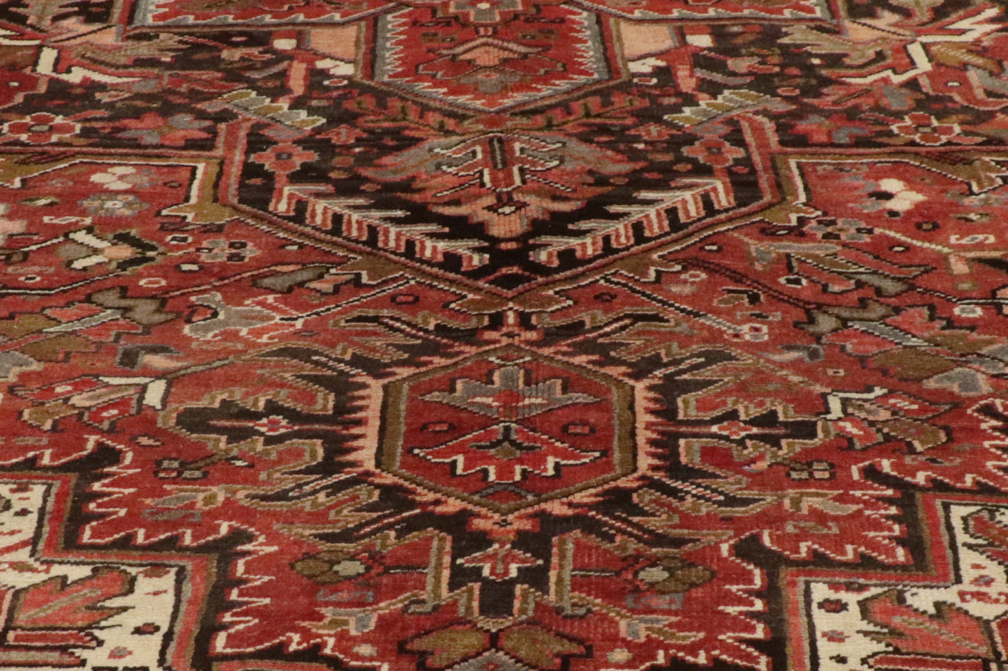 10 x 13 - Rust Vintage Persian Heriz Rug - 73720