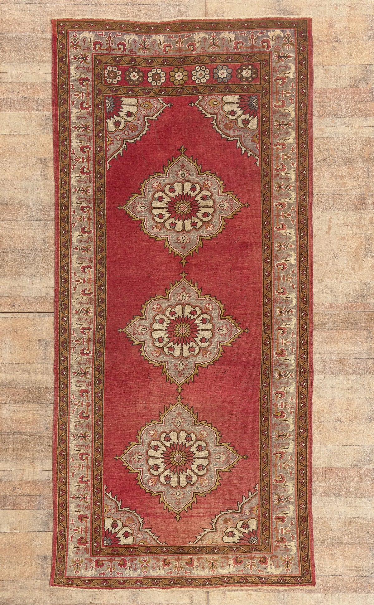 5 x 11 - Red Vintage Turkish Oushak Rug - 73753