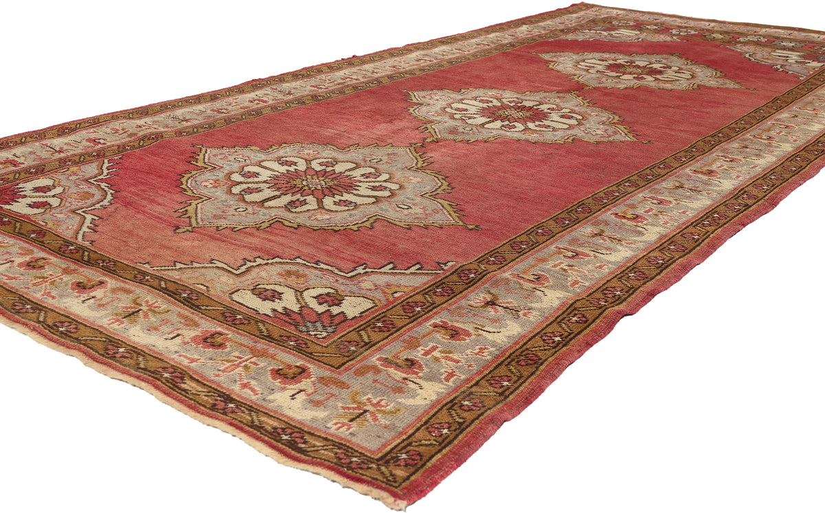 5 x 11 - Red Vintage Turkish Oushak Rug - 73753