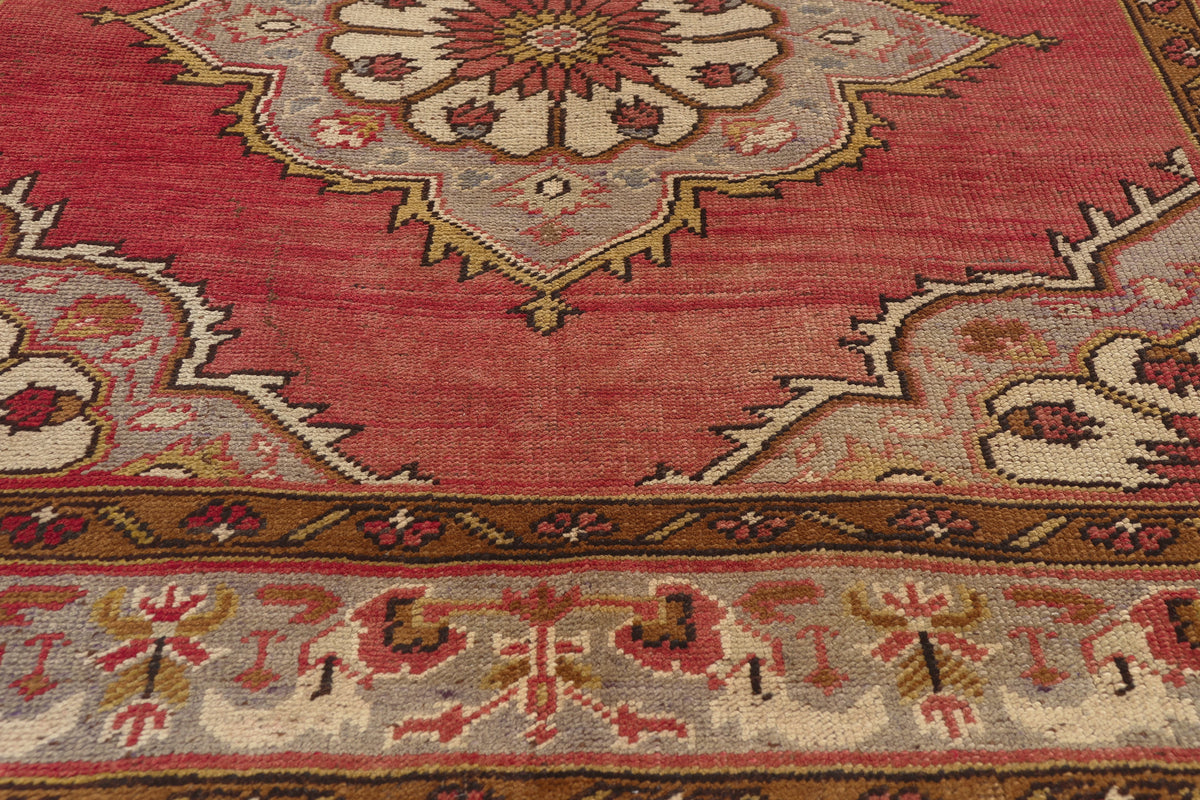 5 x 11 - Red Vintage Turkish Oushak Rug - 73753