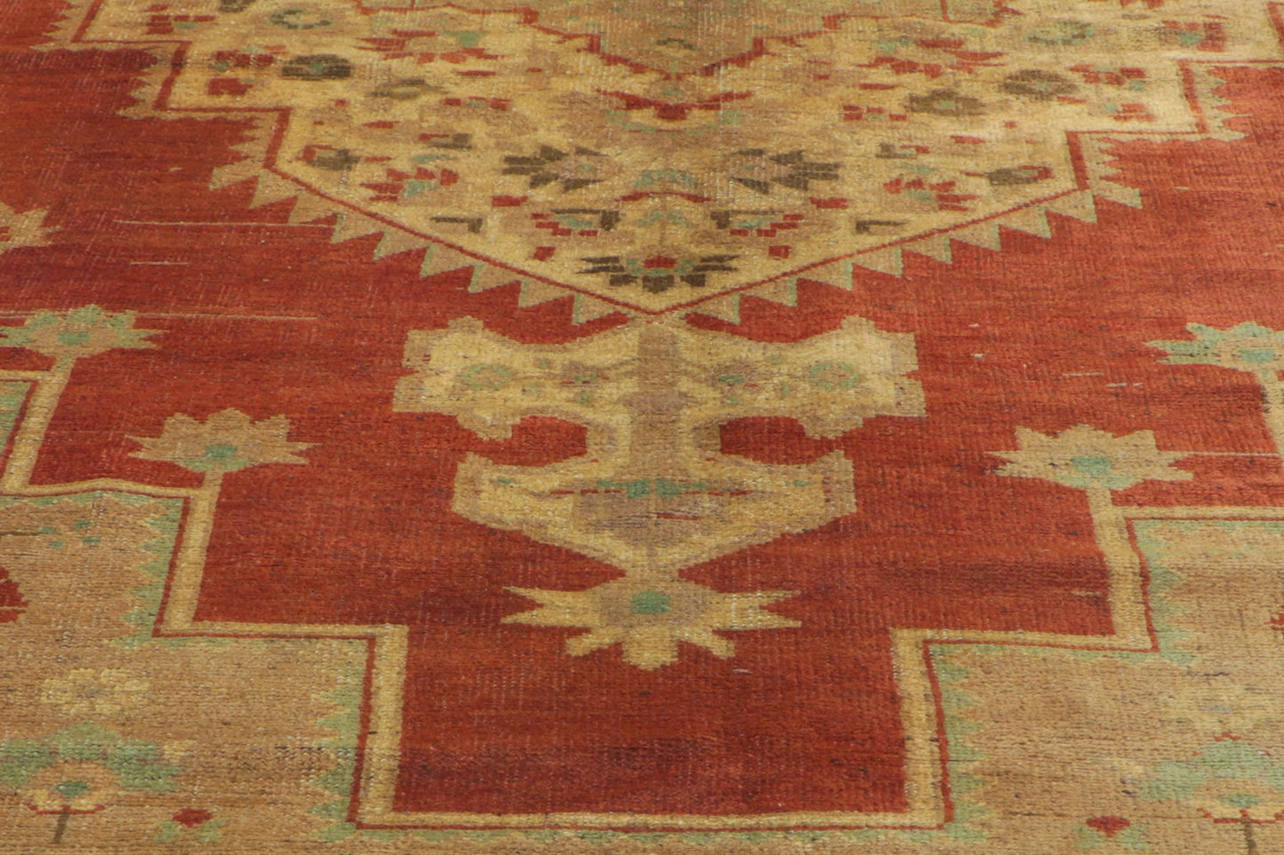 7 x 12 - Red Vintage Turkish Oushak Rug - 73983