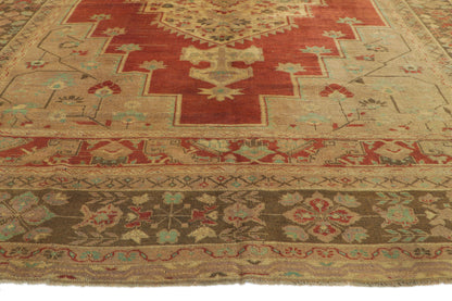 7 x 12 - Red Vintage Turkish Oushak Rug - 73983