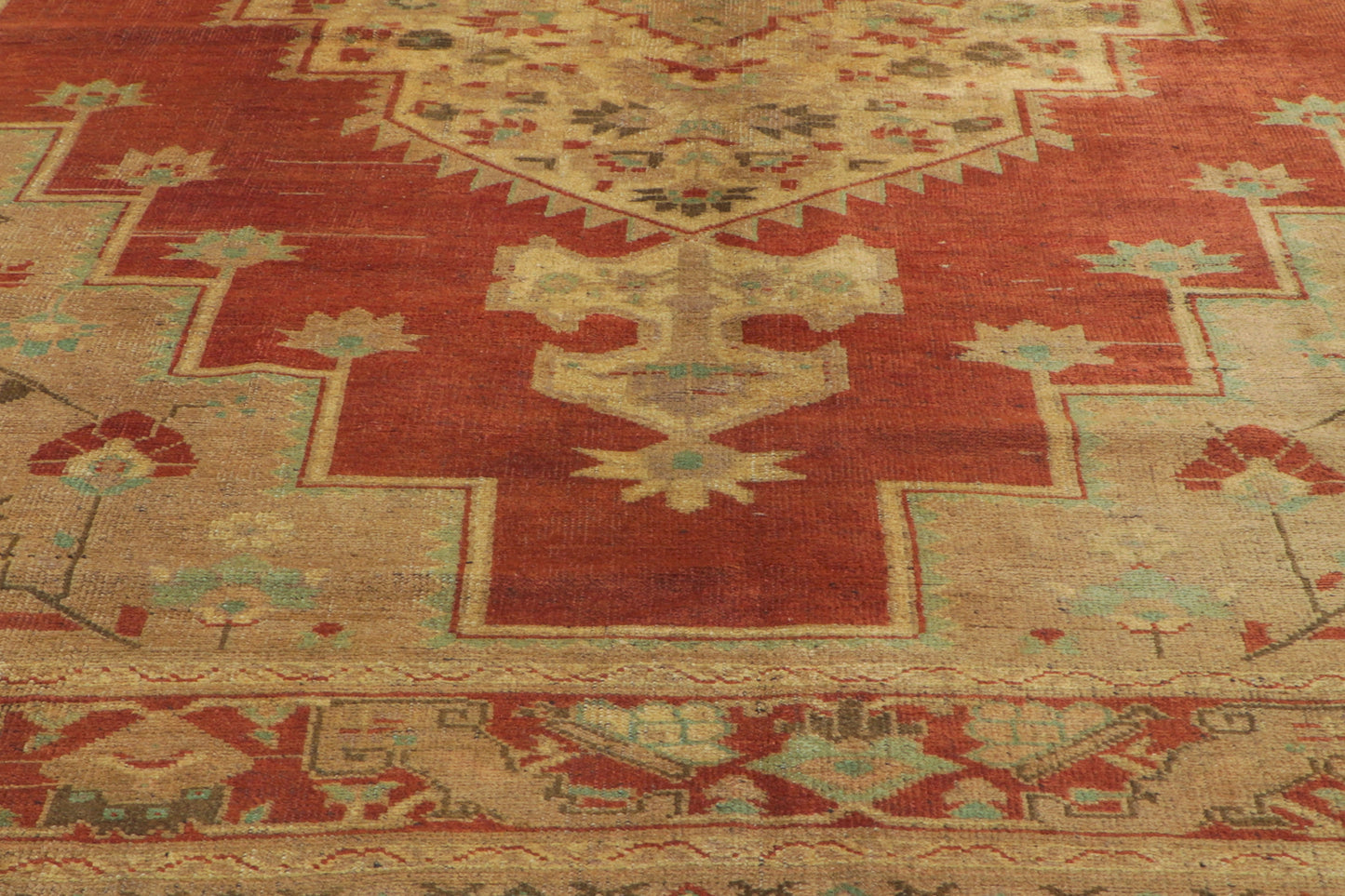 7 x 12 - Red Vintage Turkish Oushak Rug - 73983