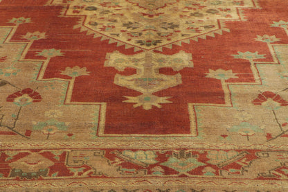7 x 12 - Red Vintage Turkish Oushak Rug - 73983