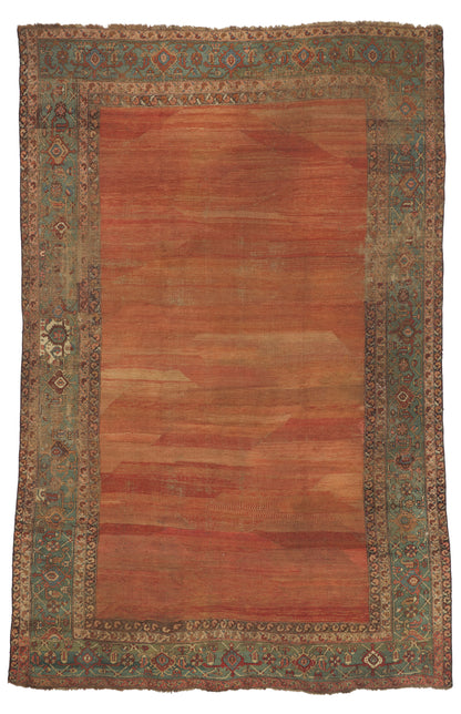 9 x 15 - Rust Antique Persian Bakshaish Rug - 73994