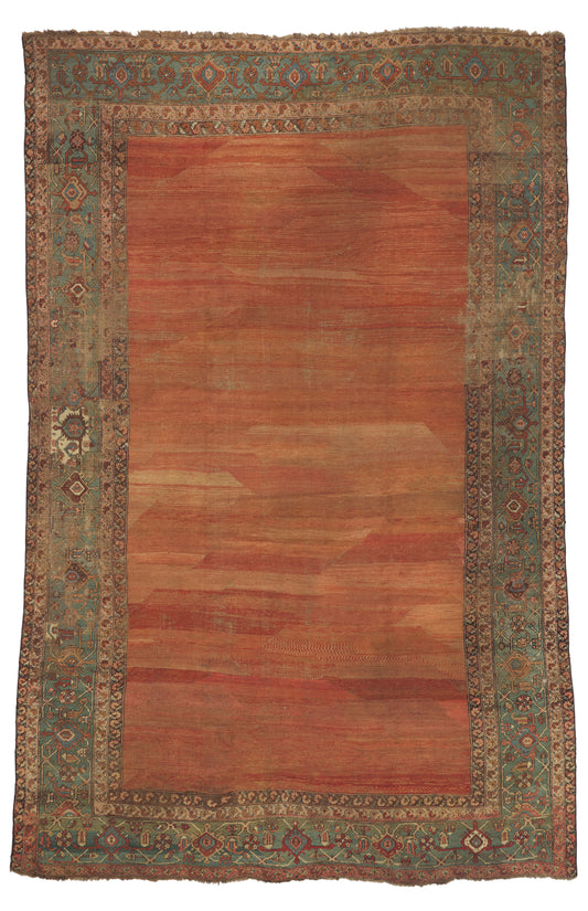 9 x 15 - Rust Antique Persian Bakshaish Rug - 73994