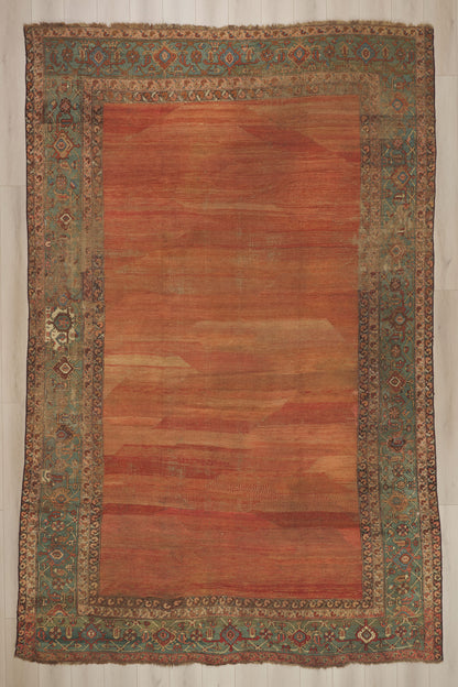 9 x 15 - Rust Antique Persian Bakshaish Rug - 73994