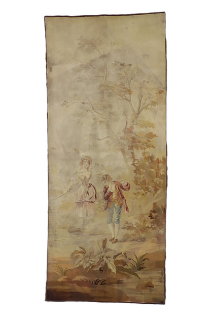 4 x 10 - Multicolor Antique French Tapestry Rug - 74030