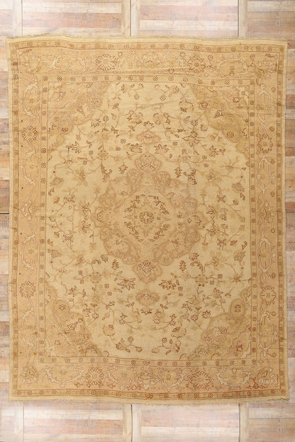 10 x 14 - Gold Antique Turkish Oushak Rug - 74056