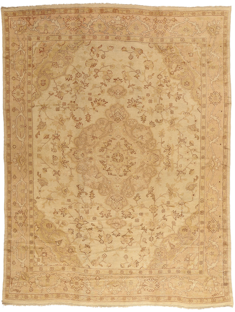 10 x 14 - Gold Antique Turkish Oushak Rug - 74056