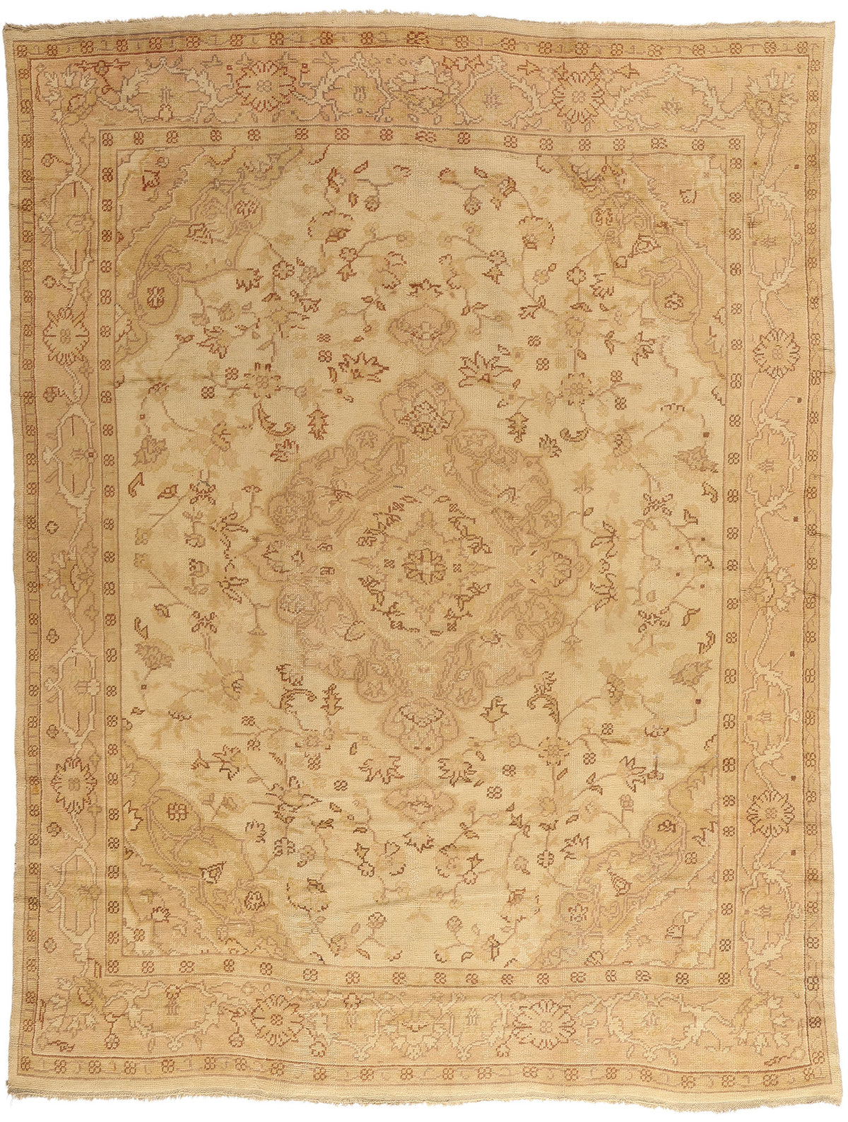 10 x 14 - Gold Antique Turkish Oushak Rug - 74056