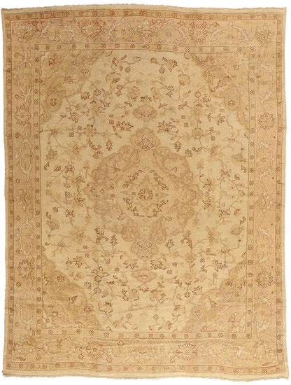 10 x 14 - Gold Antique Turkish Oushak Rug - 74056