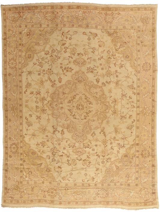 10 x 14 - Gold Antique Turkish Oushak Rug - 74056