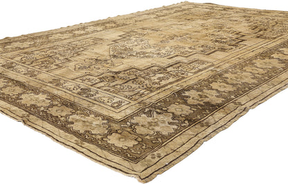8 x 12 - Brown Vintage Turkish Oushak Rug - 74073