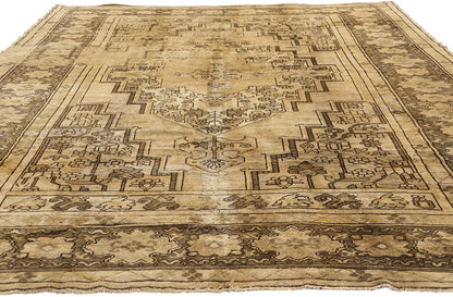 8 x 12 - Brown Vintage Turkish Oushak Rug - 74073