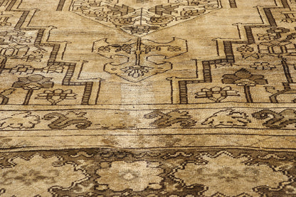 8 x 12 - Brown Vintage Turkish Oushak Rug - 74073