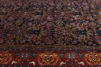 12 x 18 - Navy Blue Antique Persian Bijar Rug - 74205