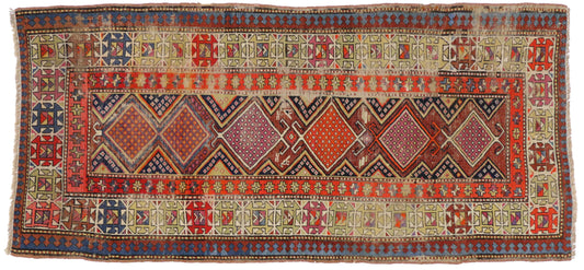 4 x 8 Antique Kazak Rug 74305