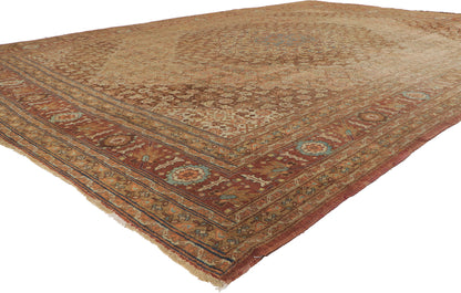 9 x 13 - Brown Antique Persian Tabriz Rug - 74327