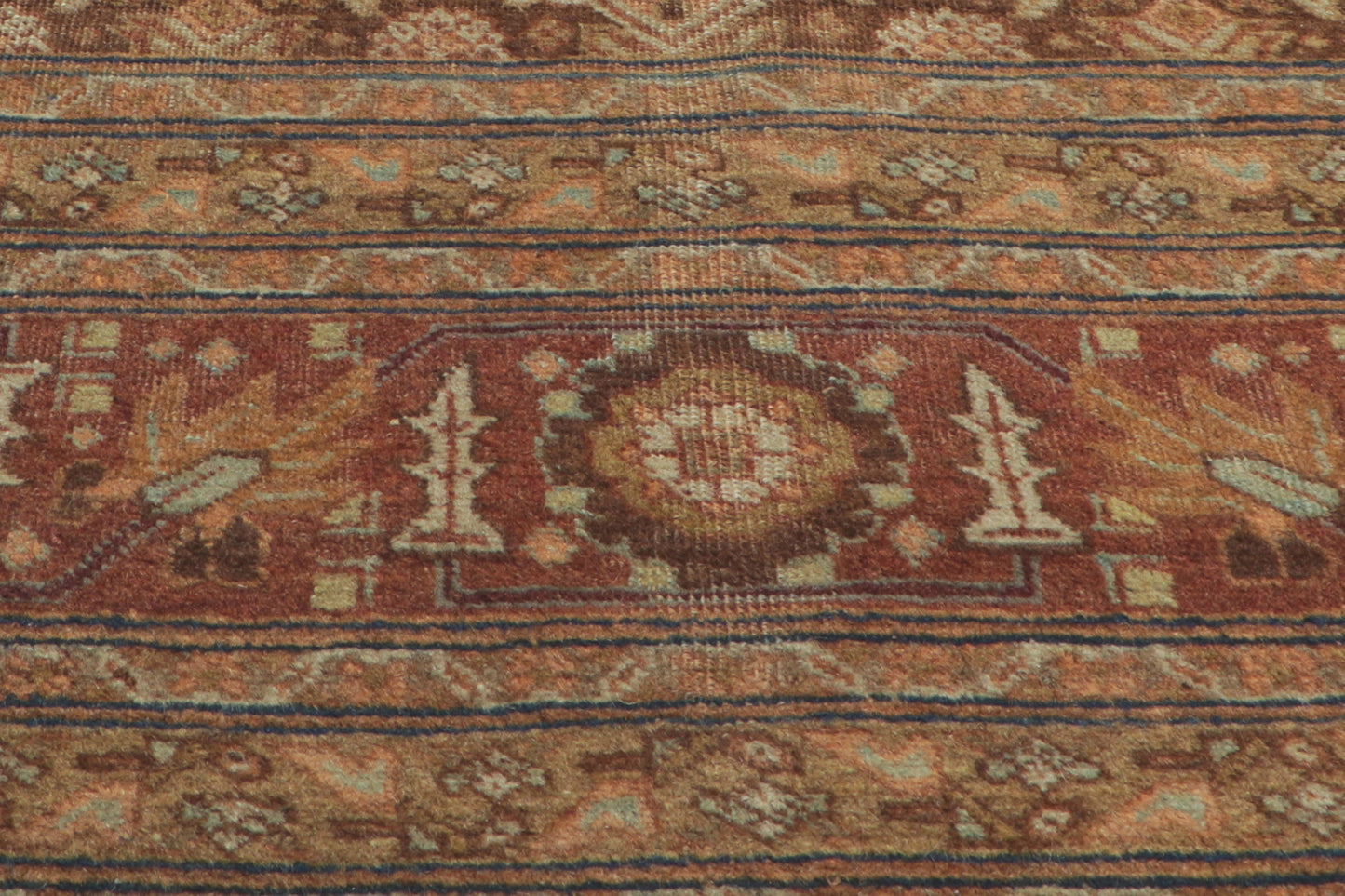 9 x 13 - Brown Antique Persian Tabriz Rug - 74327