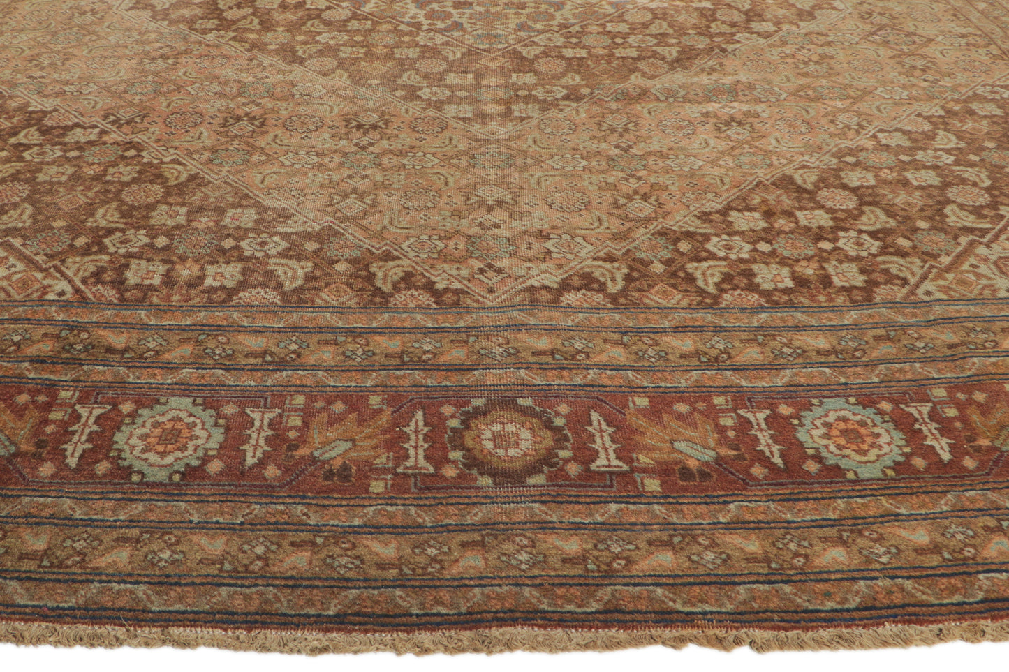 9 x 13 - Brown Antique Persian Tabriz Rug - 74327