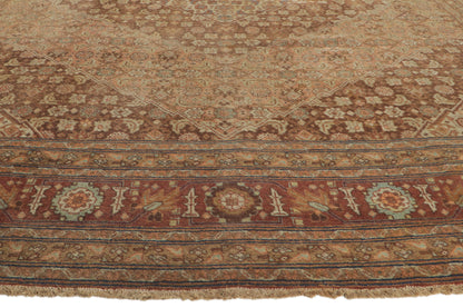 9 x 13 - Brown Antique Persian Tabriz Rug - 74327