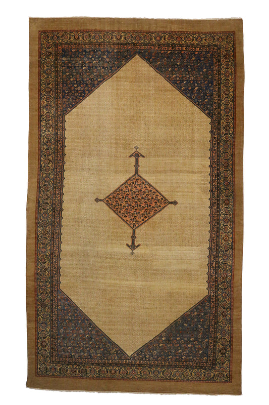14 x 24 - Brown Antique Persian Malayer Rug - 74396