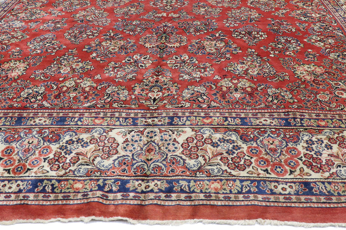 12 x 23 - Red Antique Persian Sarouk Rug - 74401