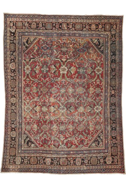 11 x 14 - Red Vintage Persian Mahal Rug - 74415