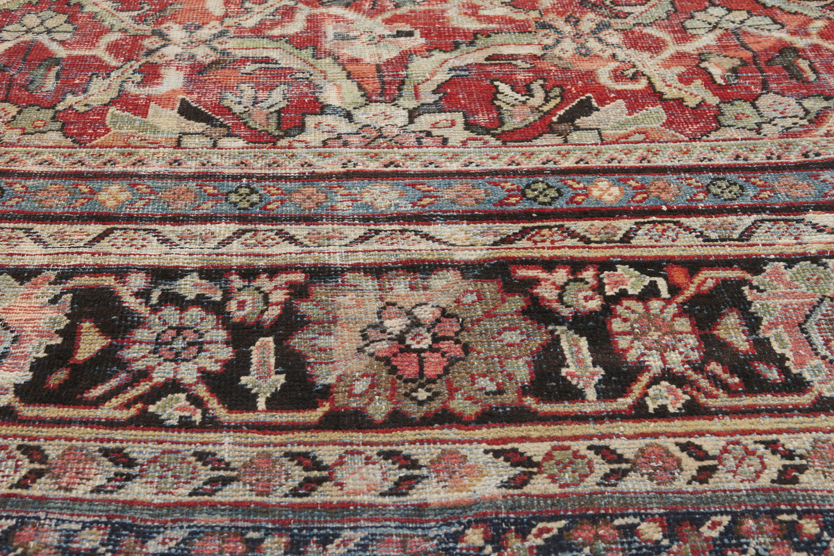 11 x 14 - Red Vintage Persian Mahal Rug - 74415