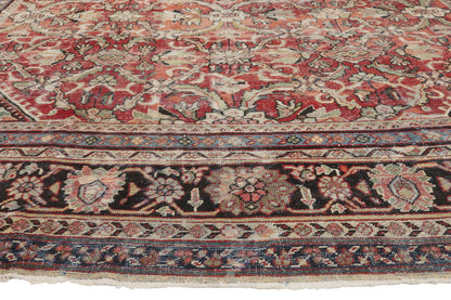 11 x 14 - Red Vintage Persian Mahal Rug - 74415