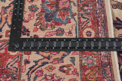 8 x 11 - Beige Antique Persian Mashhad Rug - 74418