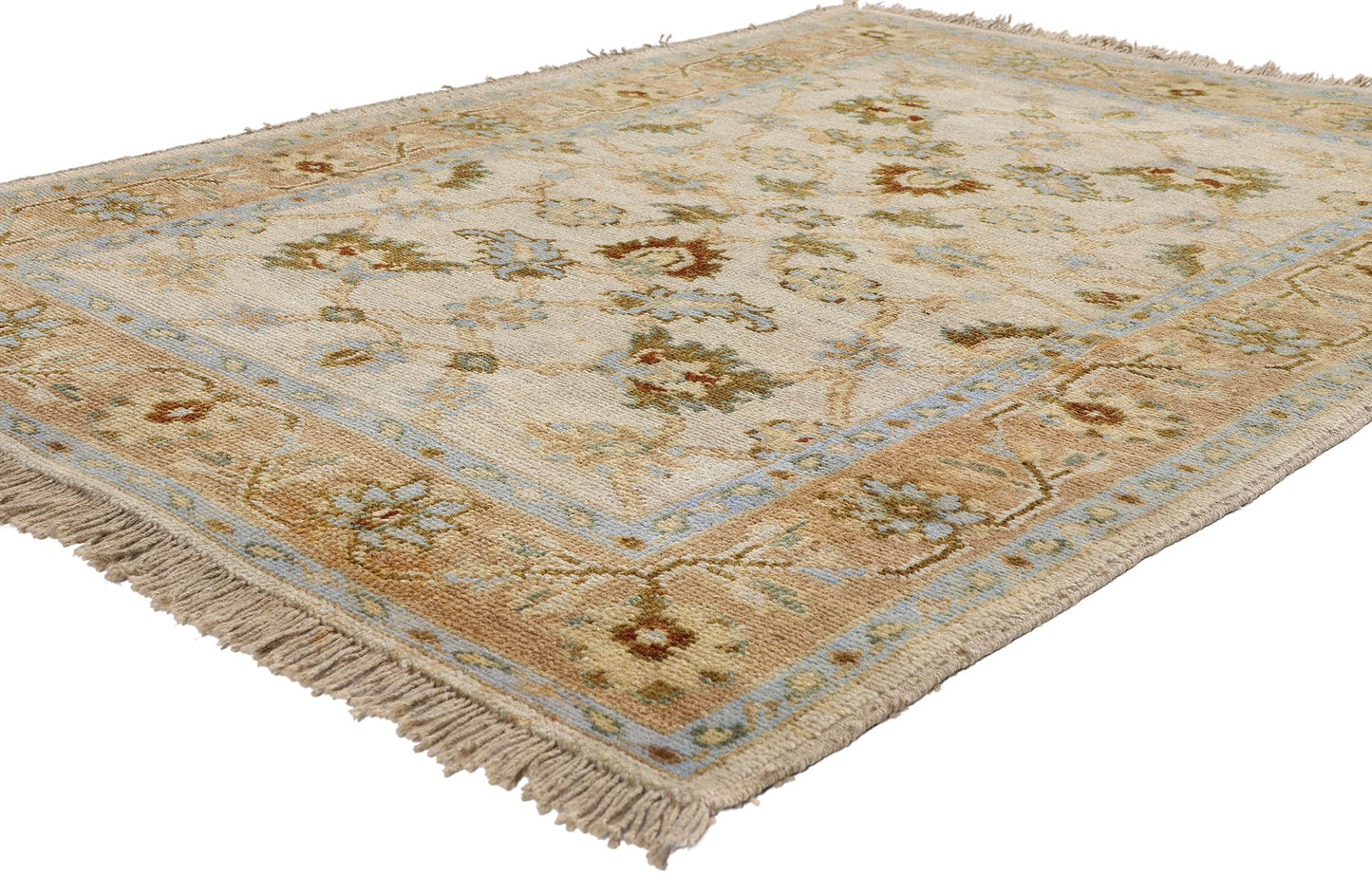 4 x 6 - Beige Vintage Indian Rug - 74641