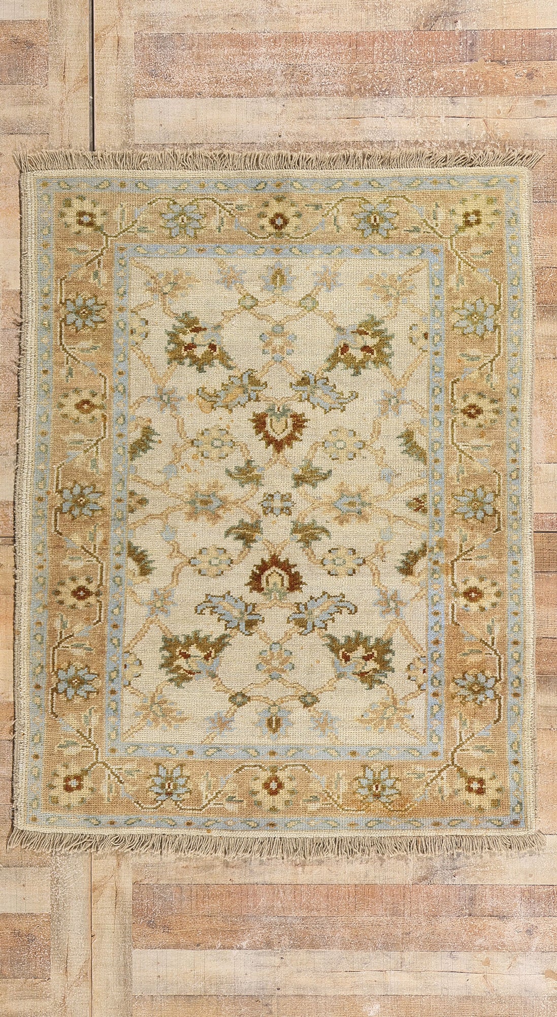 4 x 6 - Beige Vintage Indian Rug - 74641