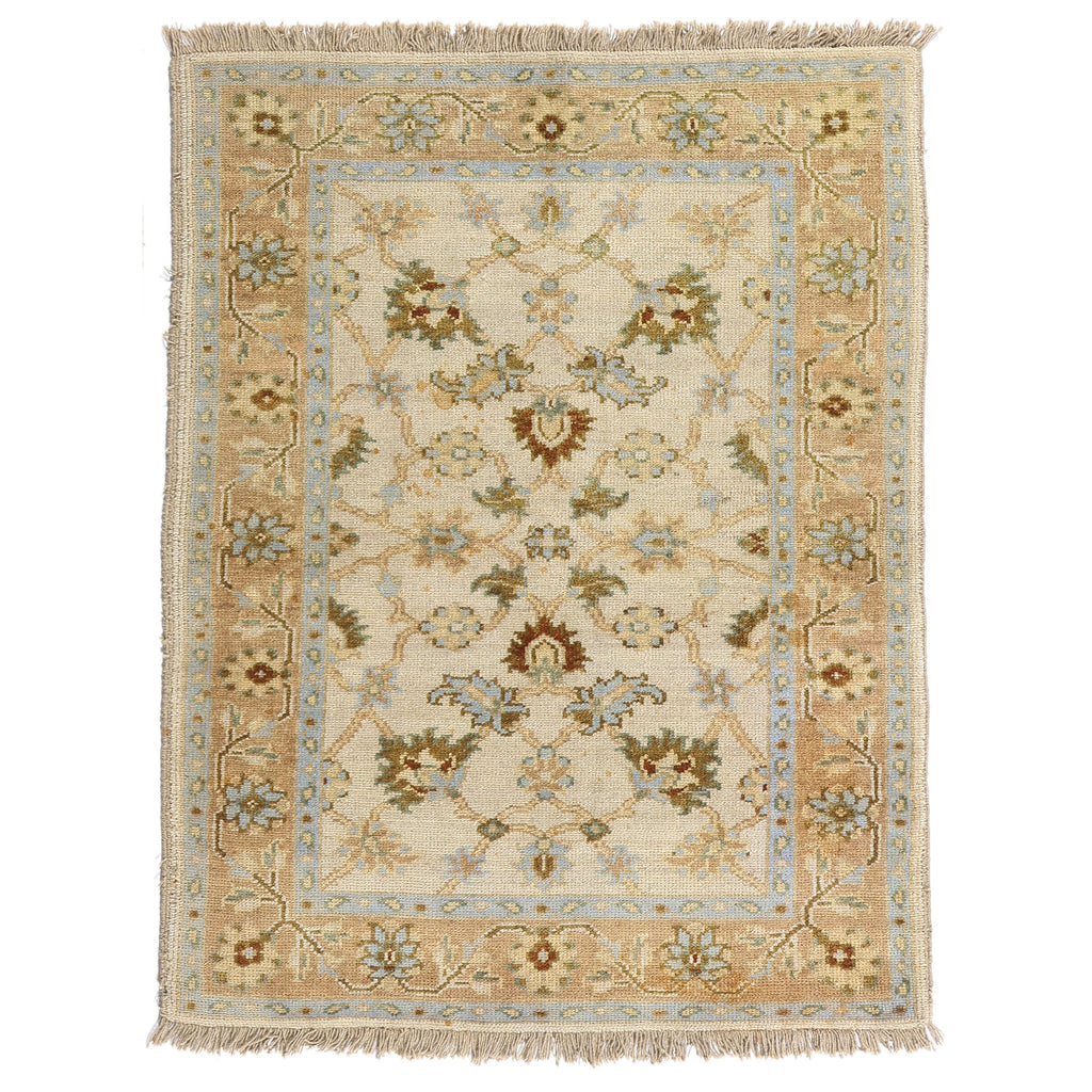 4 x 6 - Beige Vintage Indian Rug - 74641
