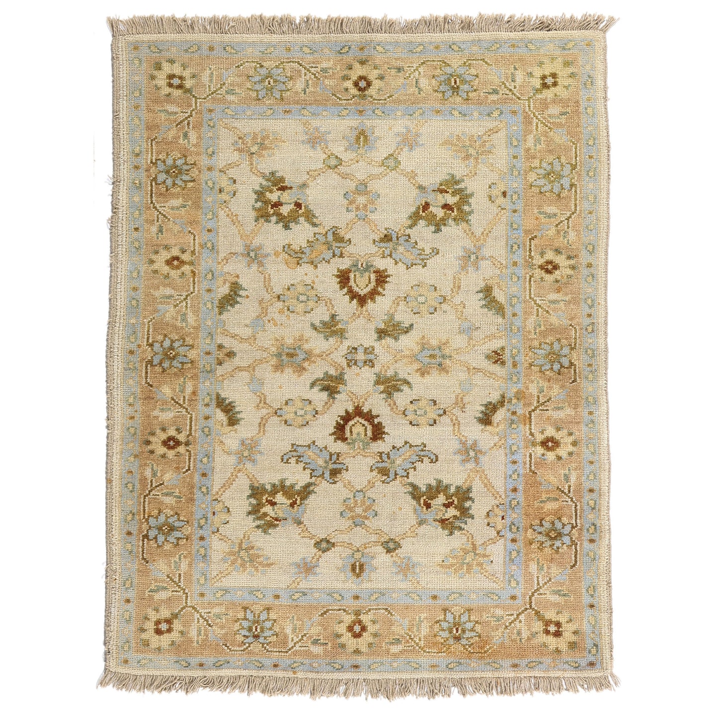 4 x 6 - Beige Vintage Indian Rug - 74641