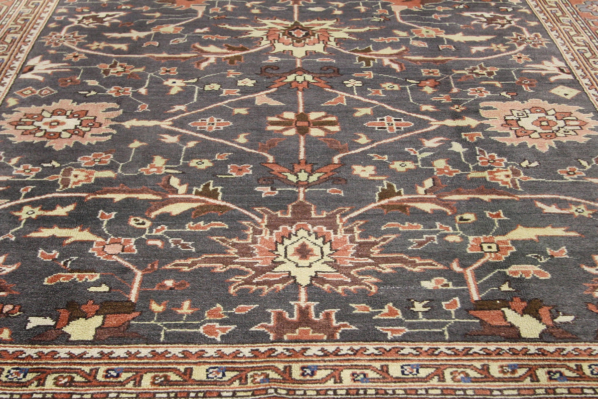 6 x 9 - Black Vintage Indian Rug - 74642