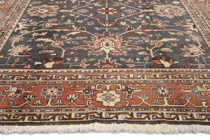6 x 9 - Black Vintage Indian Rug - 74642