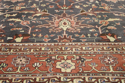 6 x 9 - Black Vintage Indian Rug - 74642