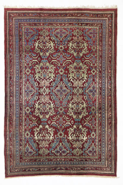 6 x 9 - Red Antique Indian Agra Rug - 74672